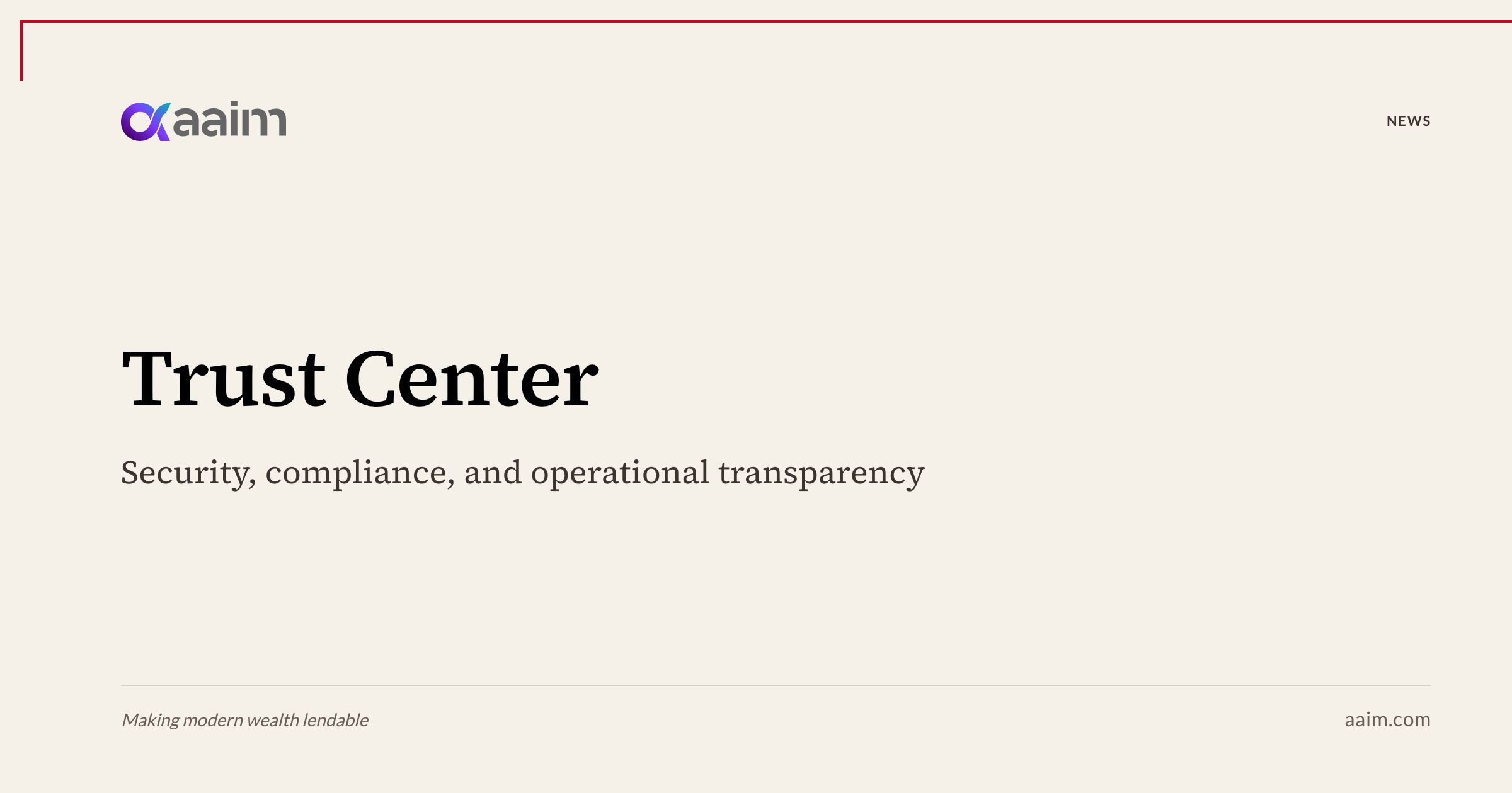 Compliance | Trust Center | Aaim - Aaim Institutional